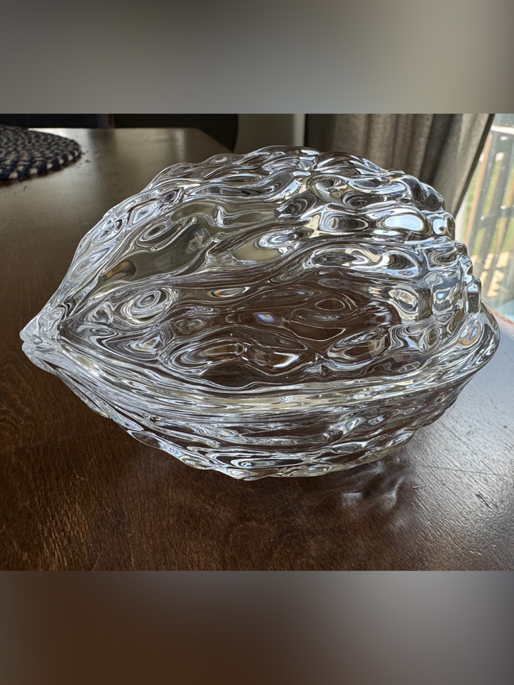 Shannon Crystal Walnut Shaped Covered Dish